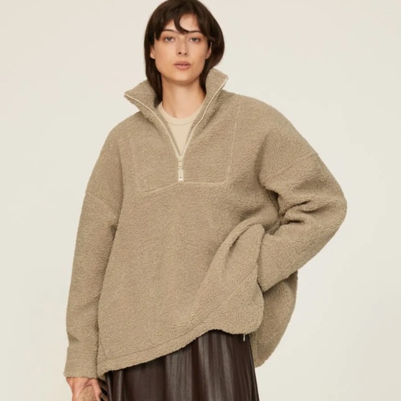 TIBI COZY FLEECE ANORAK ZIP UP, SIZE SMALL - Picture 5 of 8